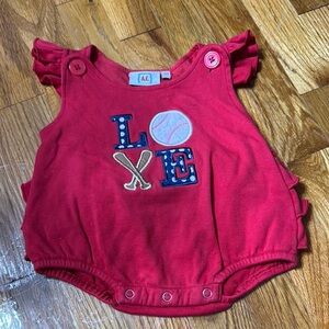American Eagle Outfitters Red and Blue Diaper Cover One Piece